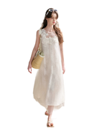Sleeveless Mesh Lace Dress