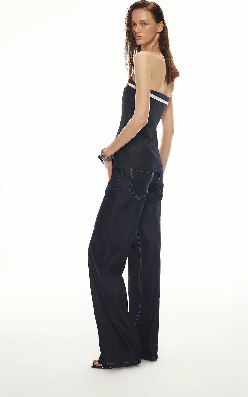 Soft Tencel Denim Fishtail Bustier Top & Pants