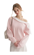 Balletcore Lace Collar Sweatshirt