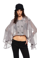 Sheer Trench Cape Top