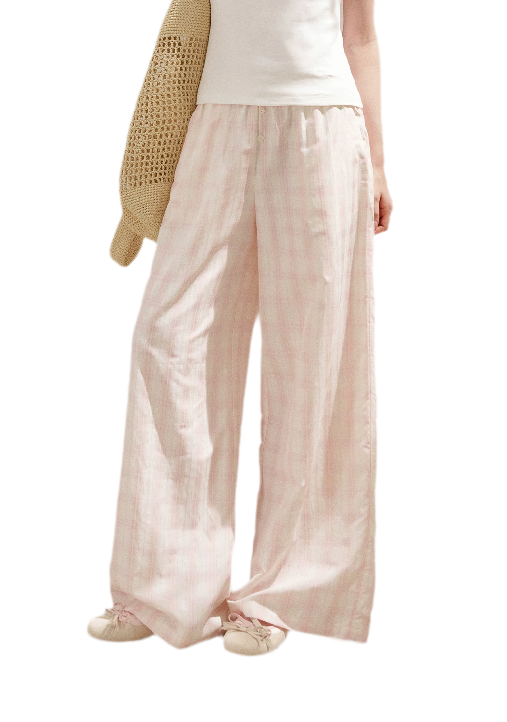 Checkered Wide-Leg Pants