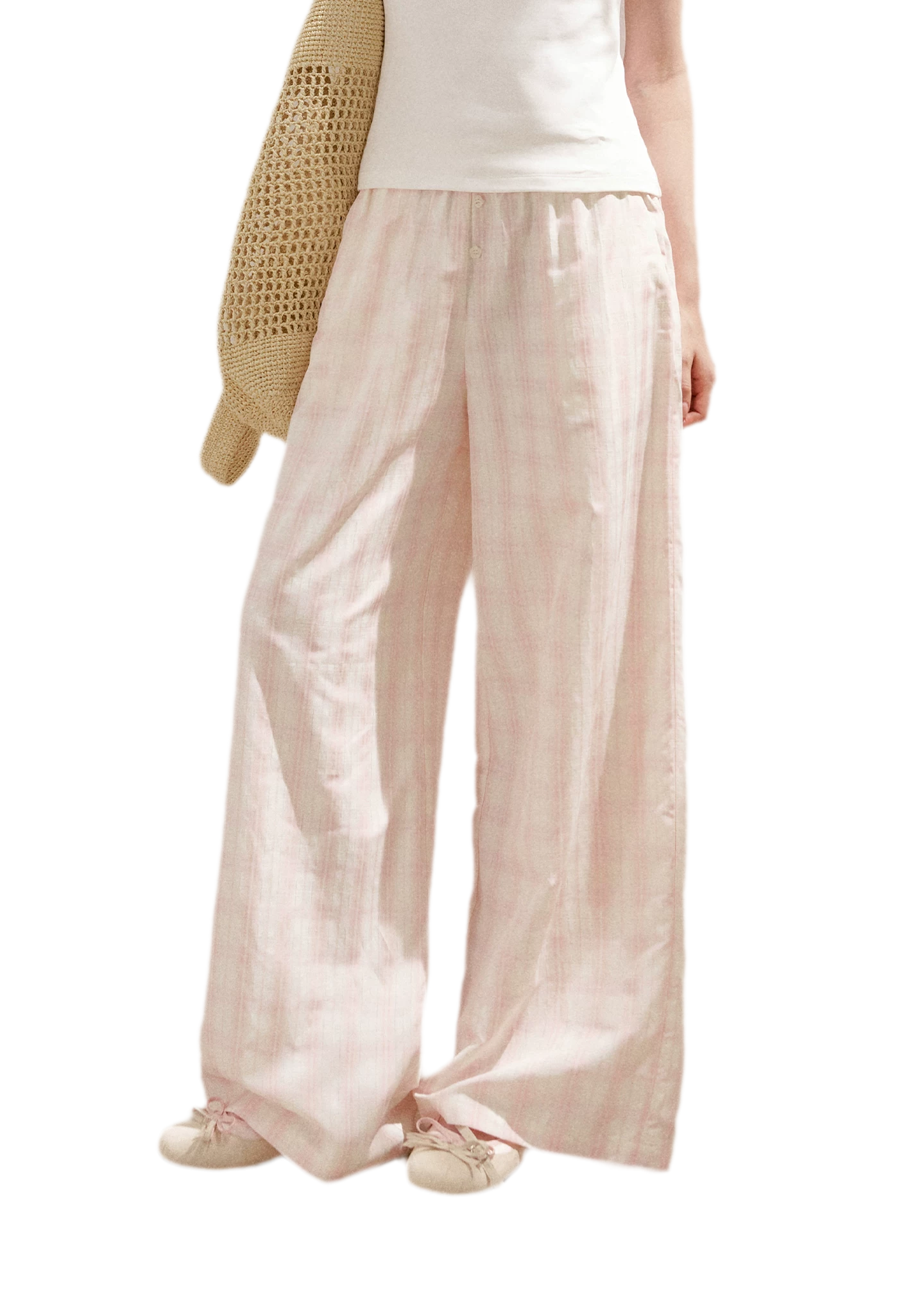 Checkered Wide-Leg Pants