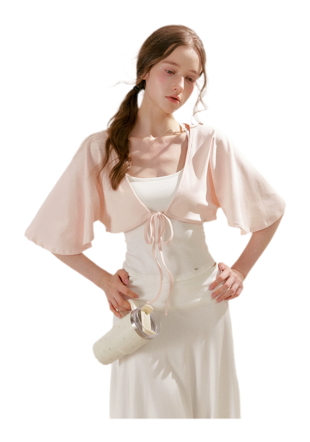Airy Cloud U-Neck Vest & Batwing