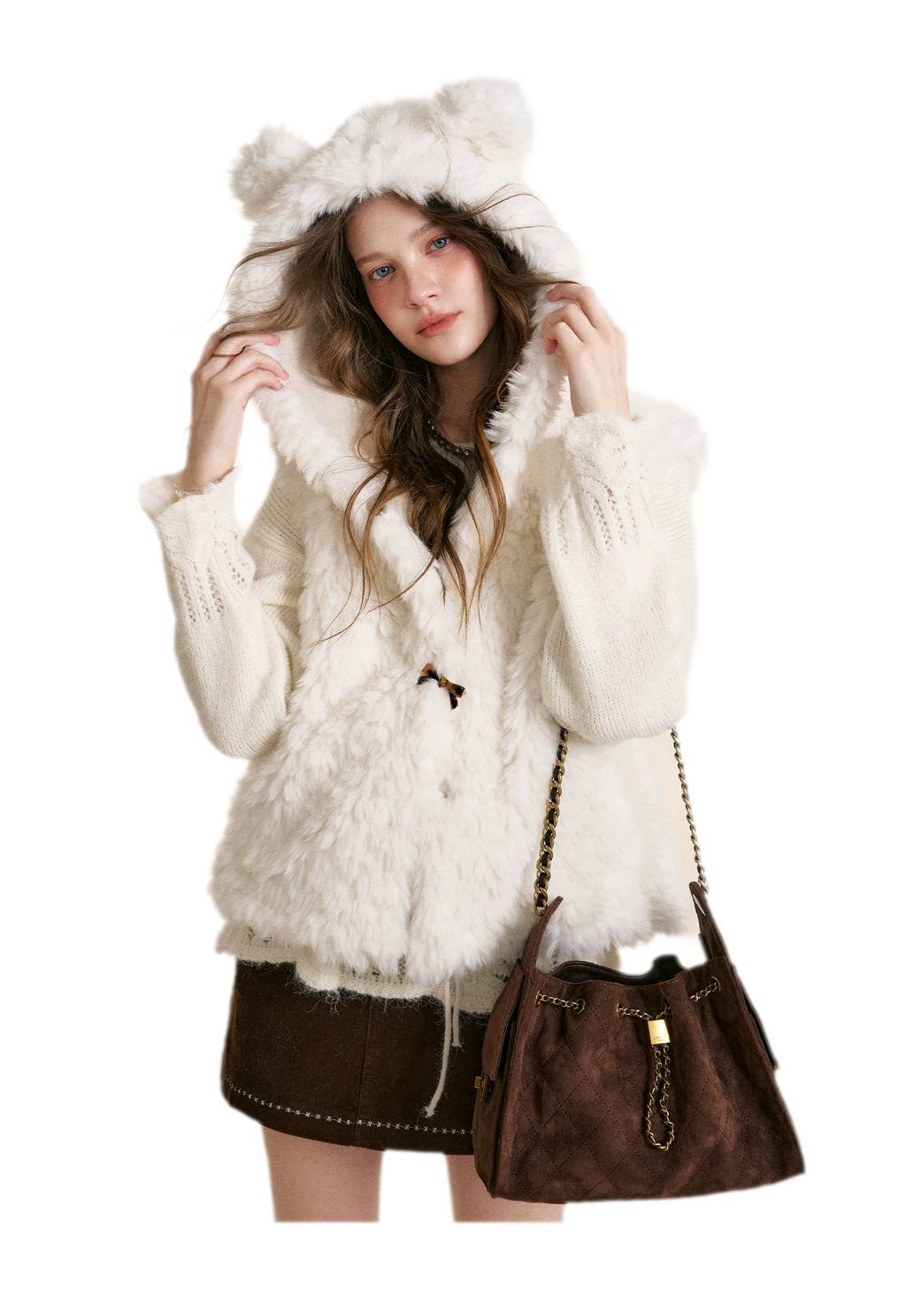 Bear Fleece Hooded Vest