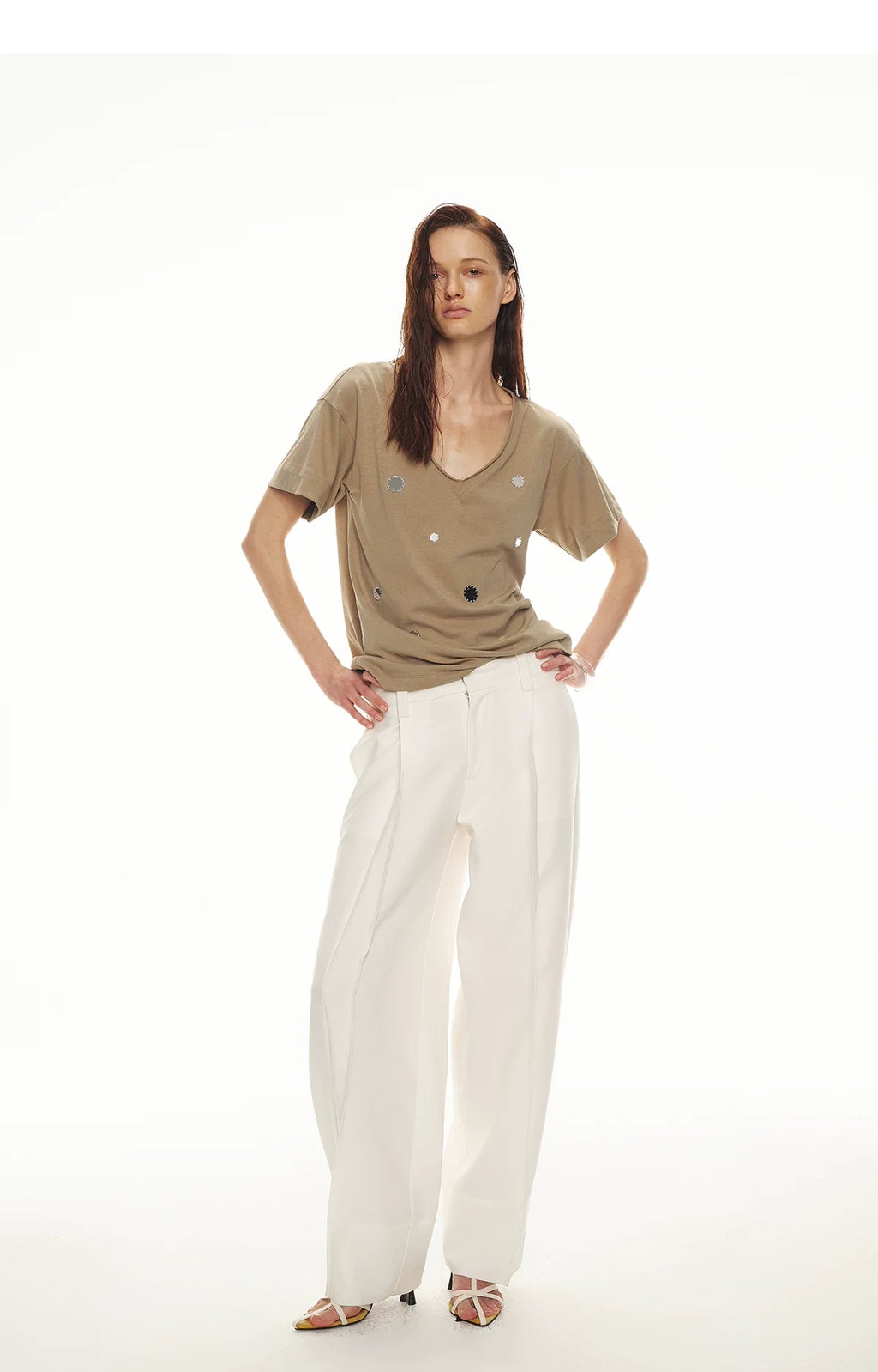 Relaxed Stylish V-Neck Short Sleeve T-Shirt