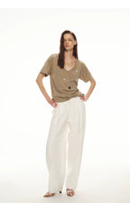 Relaxed Stylish V-Neck Short Sleeve T-Shirt
