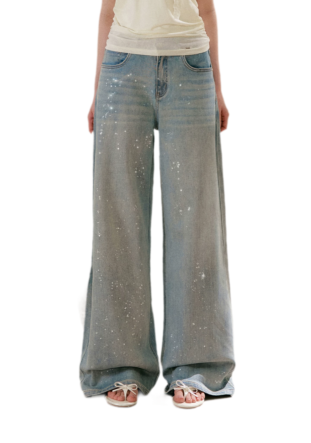 Sparkling Galaxy Wide-Leg Jeans