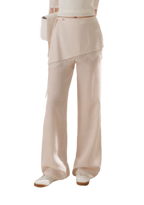 Lace Detail Casual Wide-Leg Pants