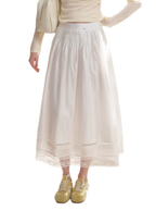 Lyocell Lace Pleated Skirt