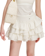 Irregular Cloud White A-line Skirt
