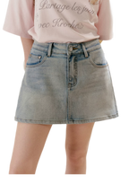 Shiny Denim A-line Skirt