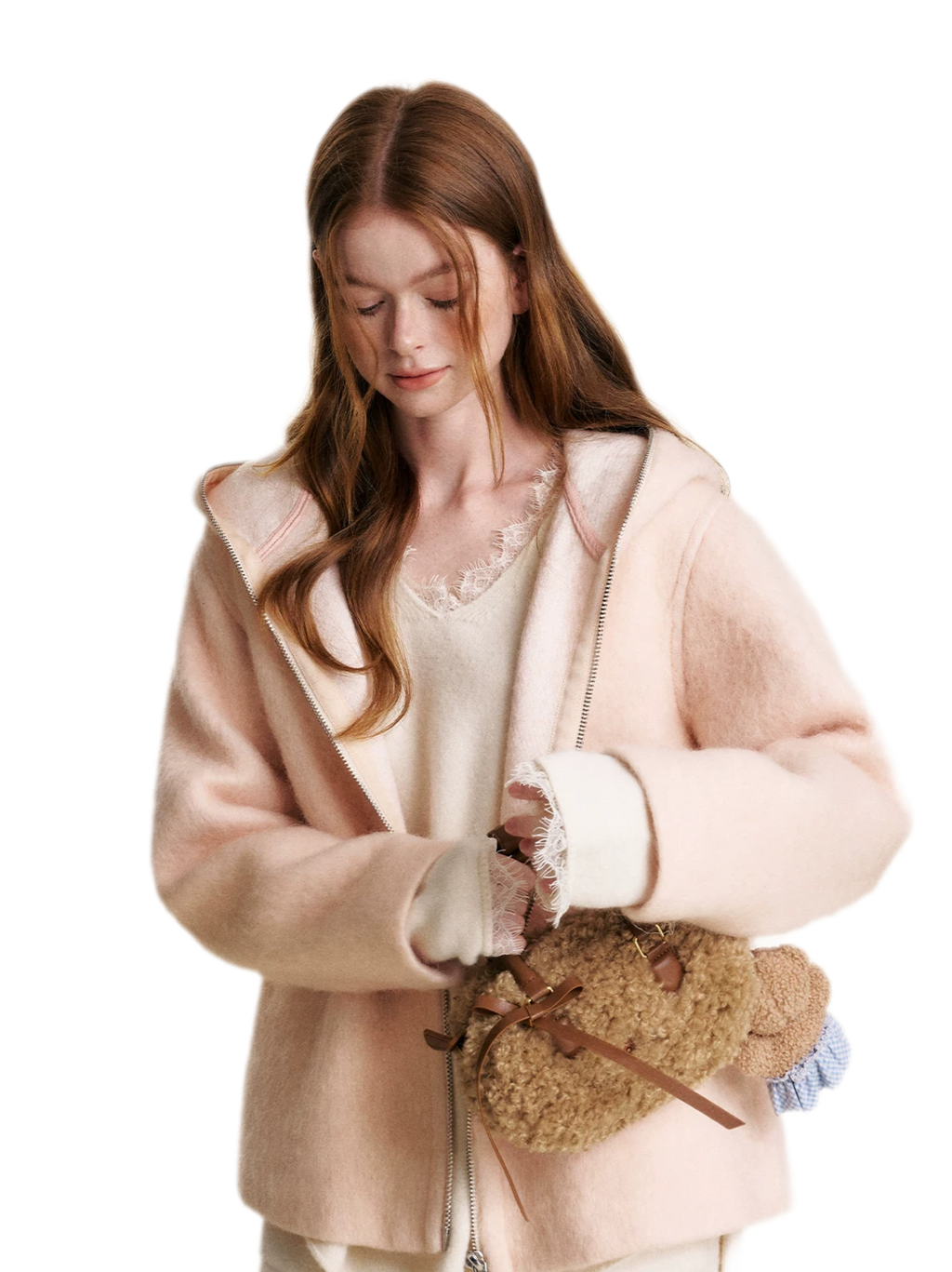 Soft Wool Hooded Jacket