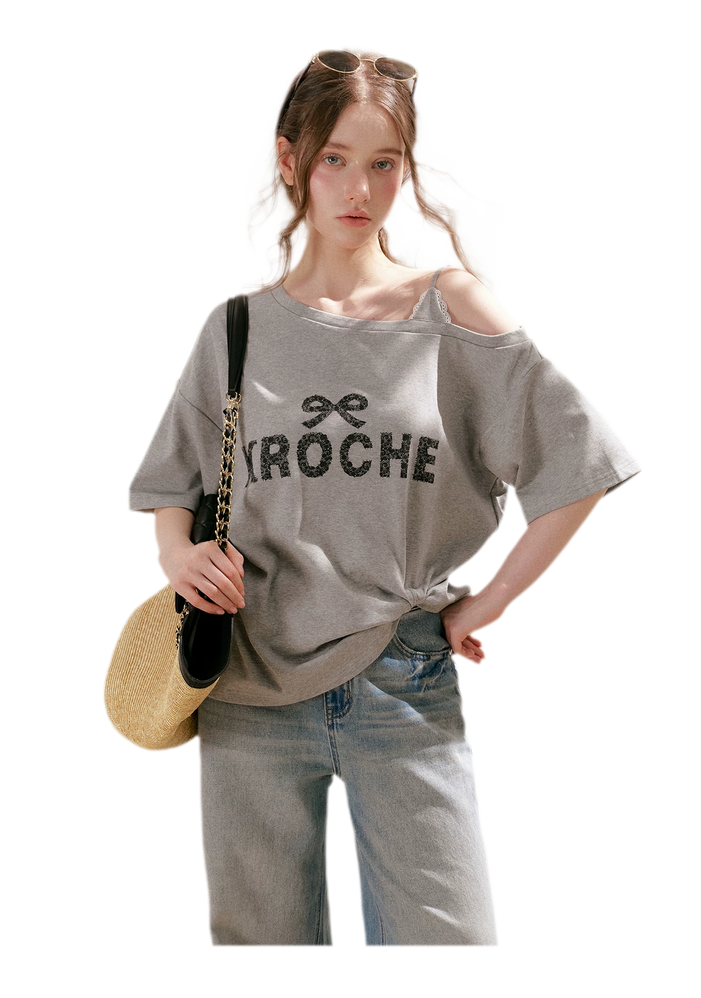Off-Shoulder Logo T-Shirt