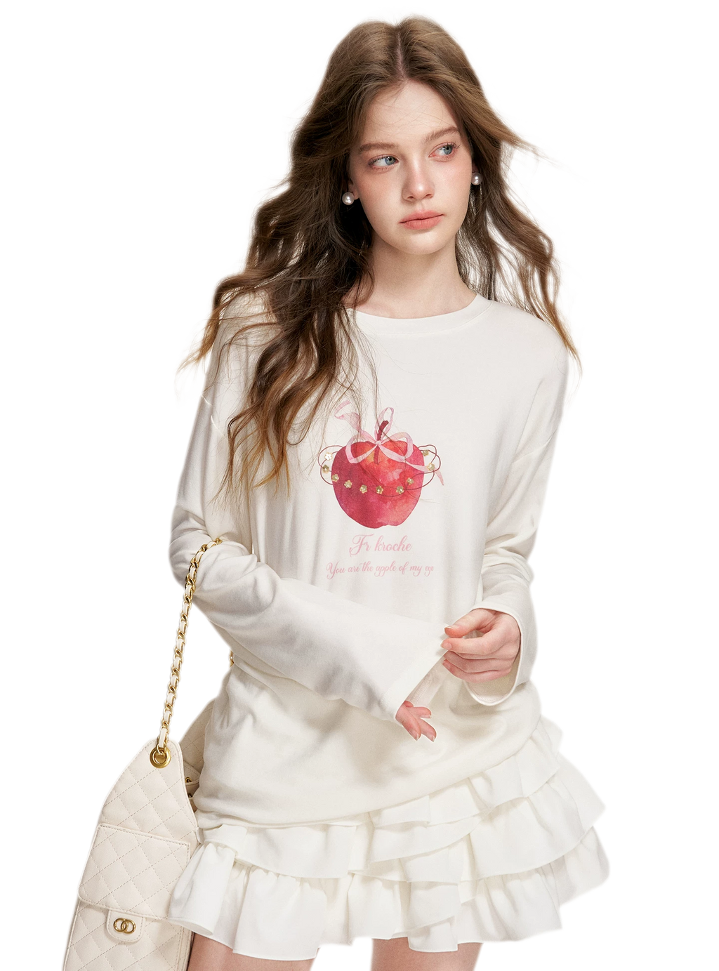 Irregular Cloud White A-line Skirt