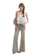 Five-Petal Sequin Flare Jeans