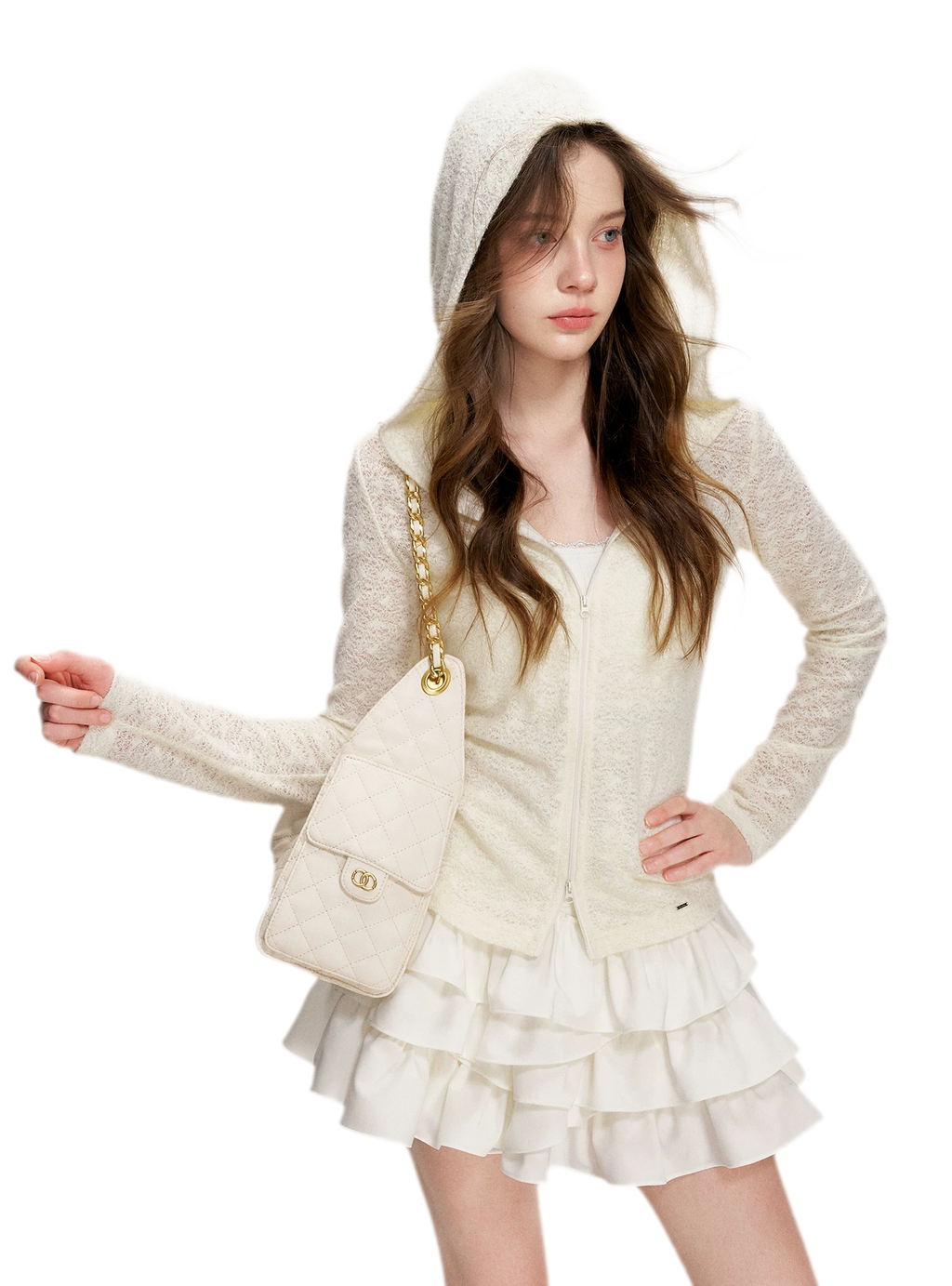 Textured Hooded Knit Cardigan