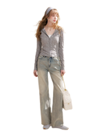 Rhinestone Logo Jeans