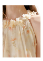 Chiffon Floral Halter Long Dress