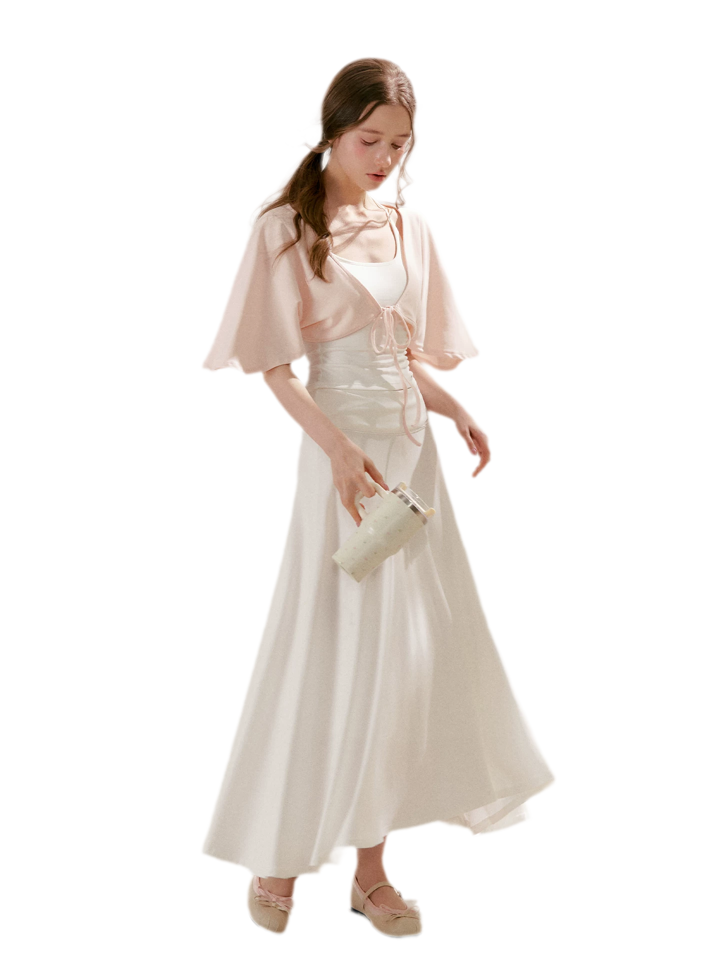 Airy Cloud U-Neck Vest & Batwing