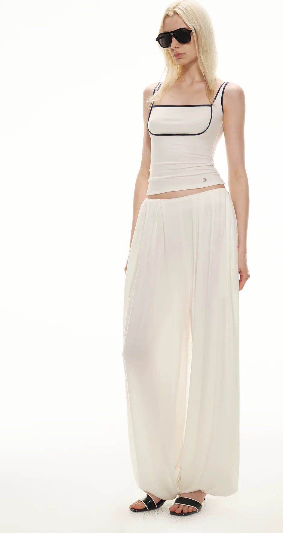 Tencel Blend Relaxed Wide-Leg Pants
