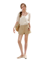 Modal Cotton Lace Trim A-Line Shorts