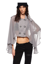 Sheer Trench Cape Top