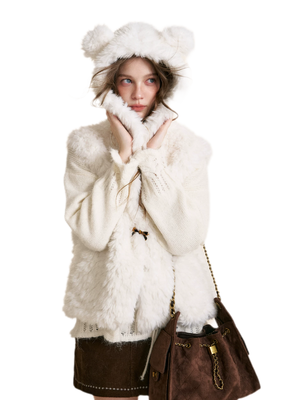 Bear Fleece Hooded Vest
