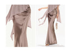 Amber Glow High-Waist Fishtail Satin Skirt