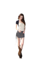 Grey Tie Low-Rise Skort