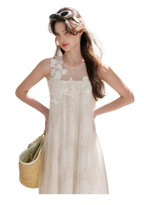 Sleeveless Mesh Lace Dress