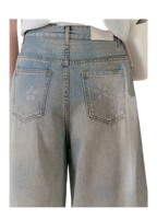 Rhinestone Floral Denim Culottes