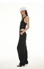 Tencel Linen Vintage Contrast Stitch Casual Pants