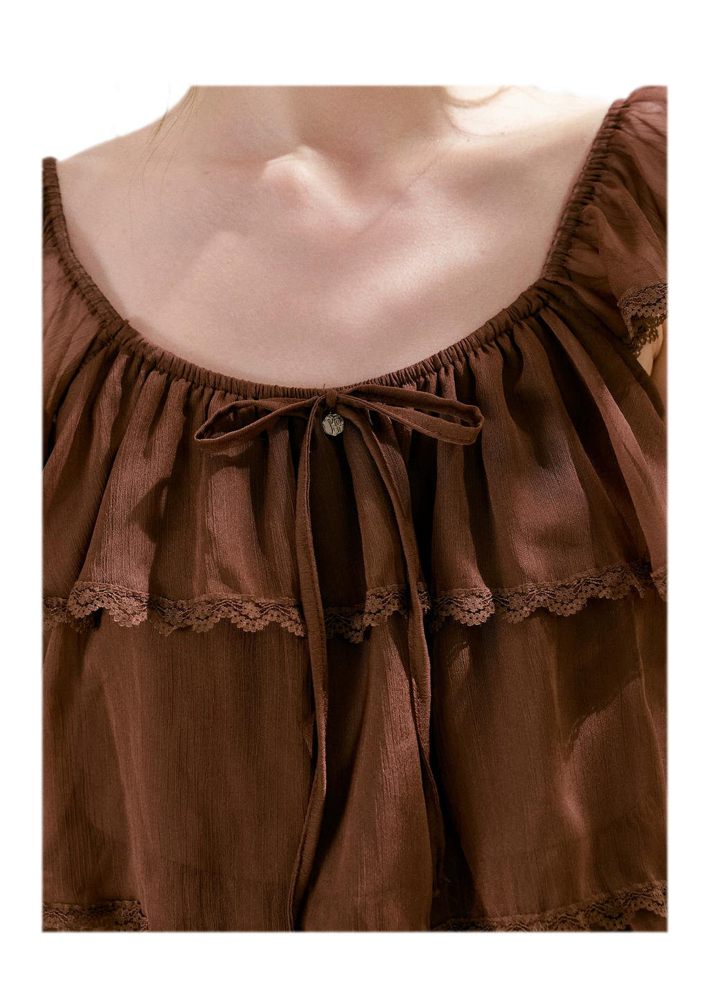 Tiered Ruffle Chiffon Blouse