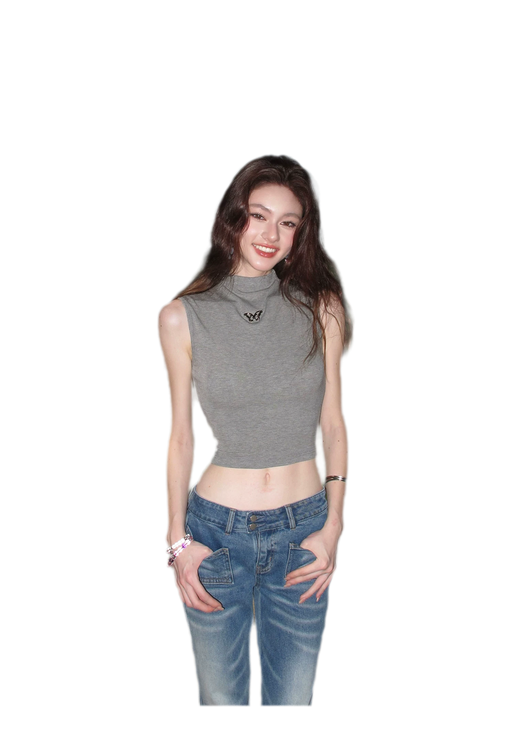 Sleeveless High Neck Tee