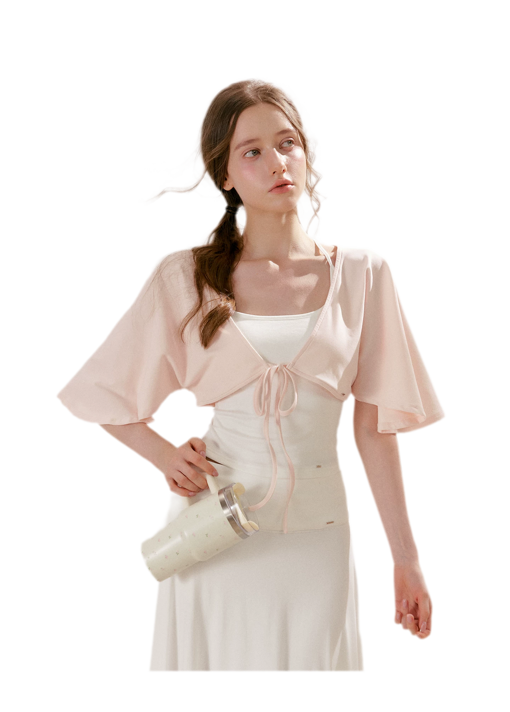 Airy Cloud U-Neck Vest & Batwing