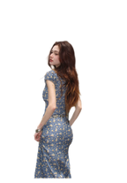 Blue Floral Tencel Dress