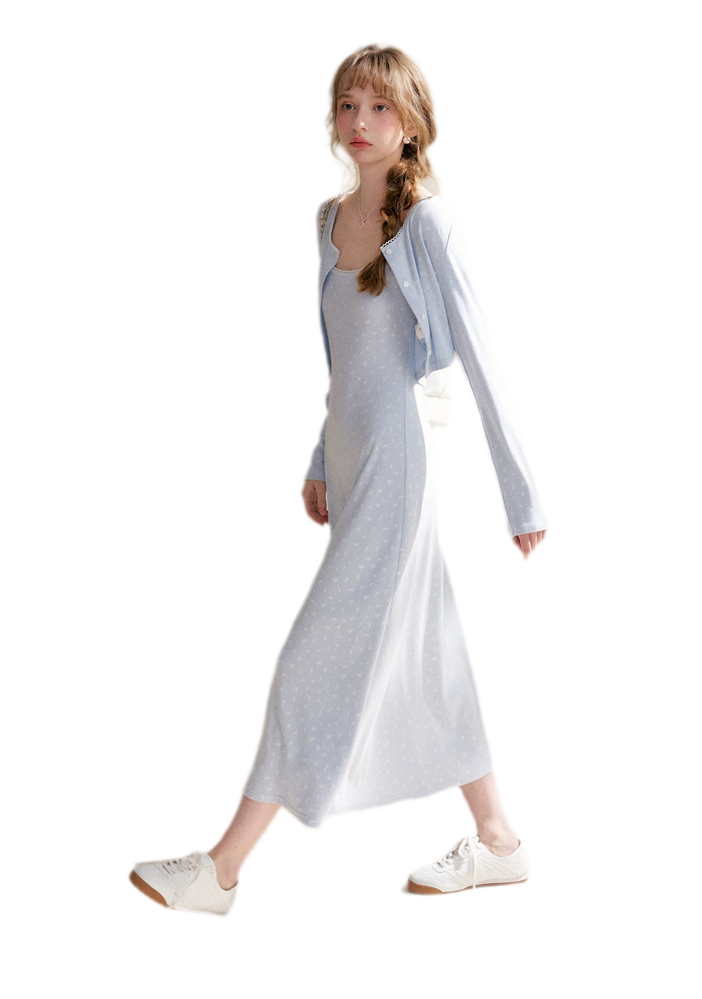Rose Knit Cardigan Dress