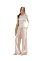 Checkered Wide-Leg Pants