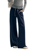Contrast Plaid Wide Sweatpants
