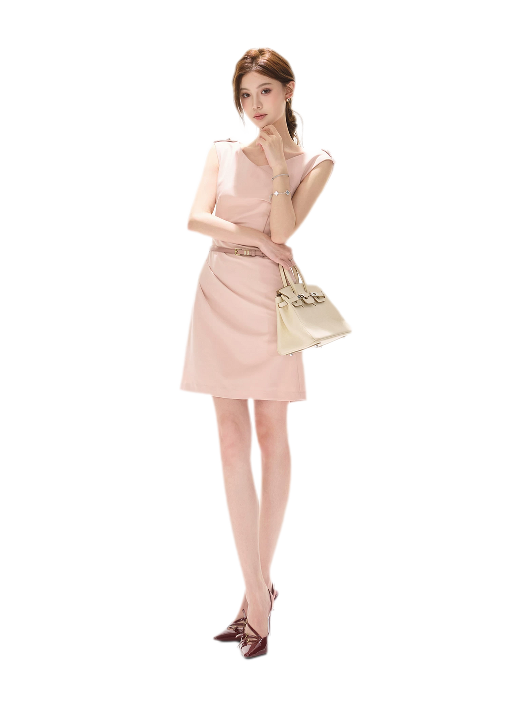 V-Neck Fishtail Mini Dress