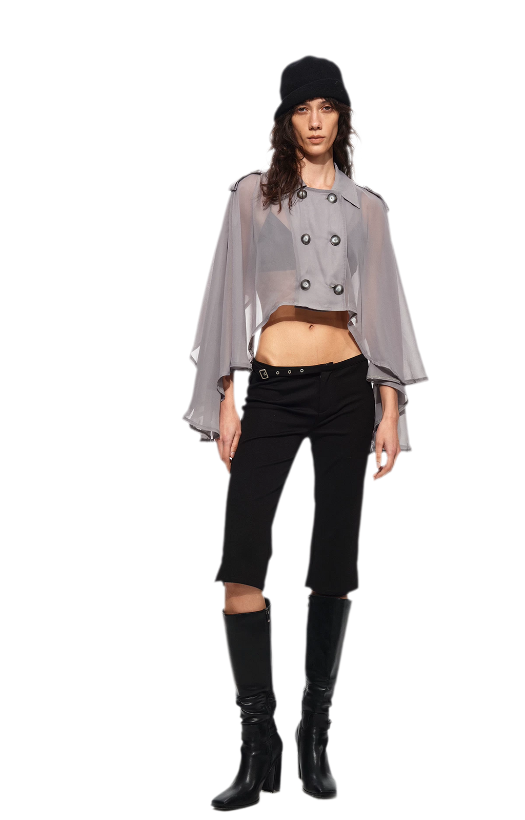Sheer Trench Cape Top