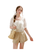 Modal Cotton Lace Trim A-Line Shorts