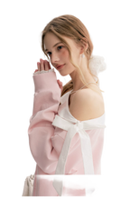 Balletcore Lace Collar Sweatshirt