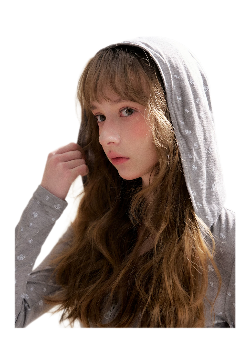 Lyocell Rose Zip Hoodie