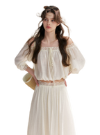 Lace Off-Shoulder Top & Skirt Set