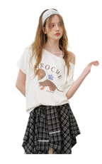 Asymmetric Lace Patchwork Plaid Skirt/Top