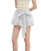 Bow Tie Elastic Waist Casual Shorts