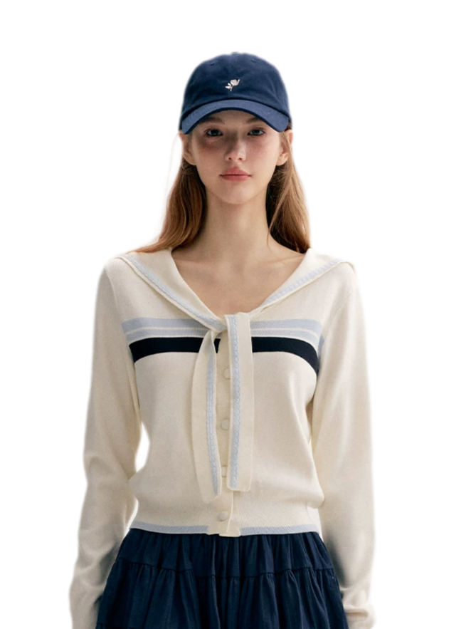 Lace Sailor Tie Cardigan