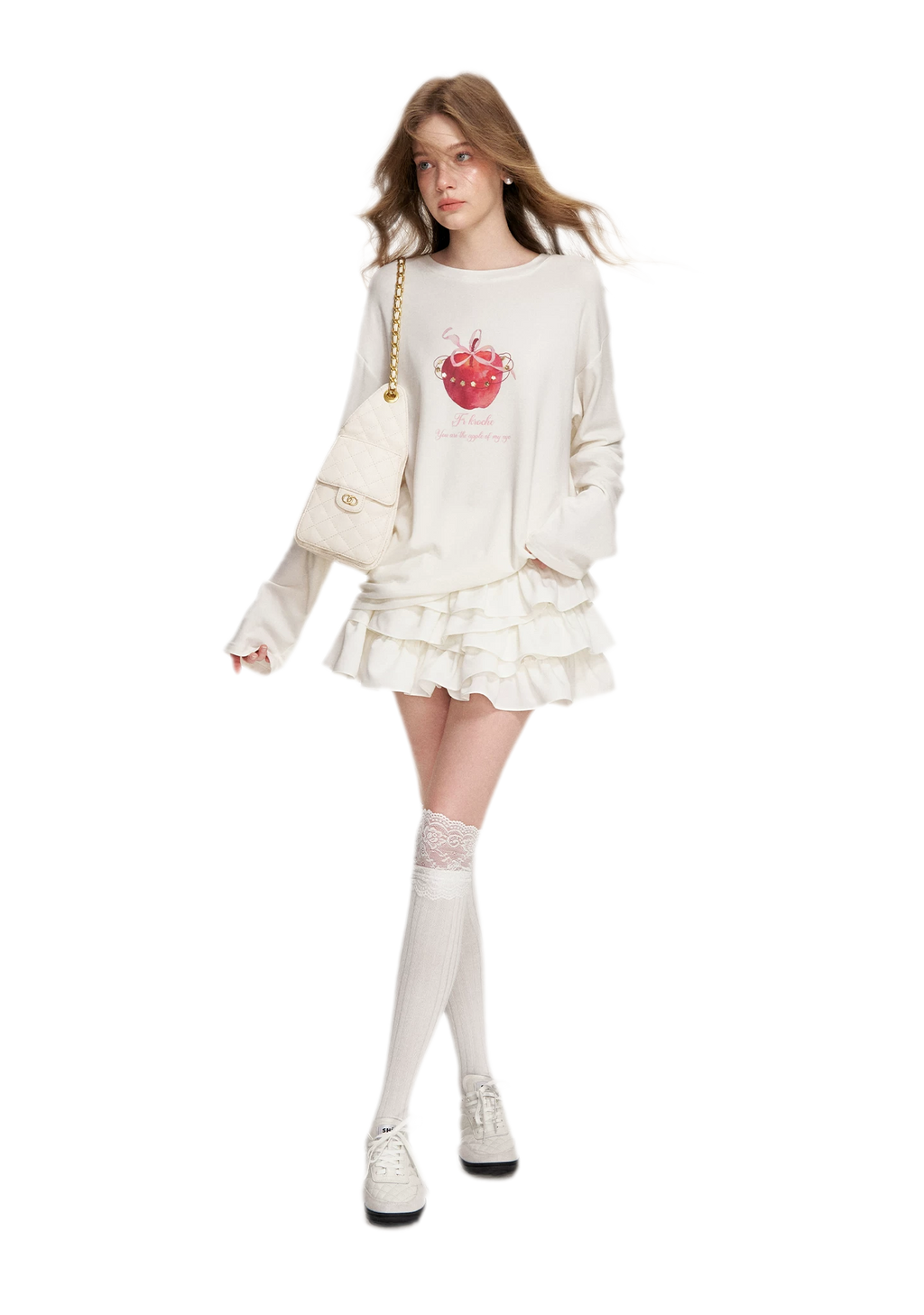 Irregular Cloud White A-line Skirt