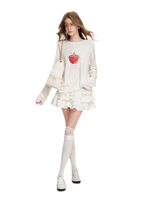 Irregular Cloud White A-line Skirt